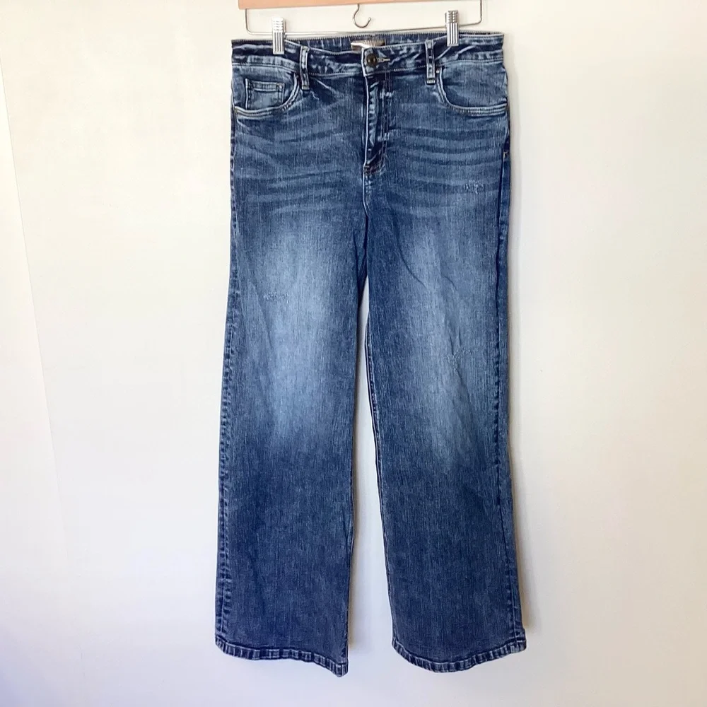 Kut From The Kloth Jean High Rise Wide Leg Jeans in Punctual - 10 - Picture 2 of 12